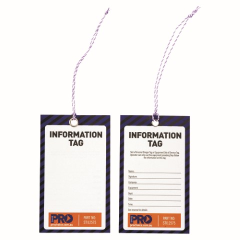 PRO SAFETY TAG (BLANK) 125 X 75MM (PKT OF 100)